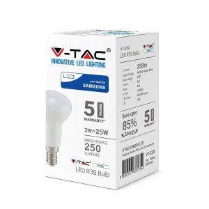 LED Bulb - SAMSUNG CHIP 3W E14 R39 Plastic 3000K