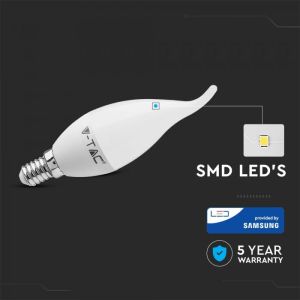 LED Bulb - SAMSUNG CHIP 5.5W E14 Plastic Candle Flame 3000K