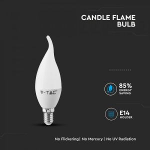 LED Bulb - SAMSUNG CHIP 5.5W E14 Plastic Candle Flame 3000K