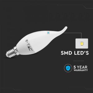 LED Bulb - SAMSUNG CHIP 5.5W E14 Plastic Candle Flame 4000K