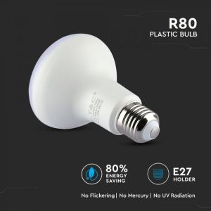 LED Bulb - SAMSUNG CHIP 10W E27 R80 Plastic 6400K