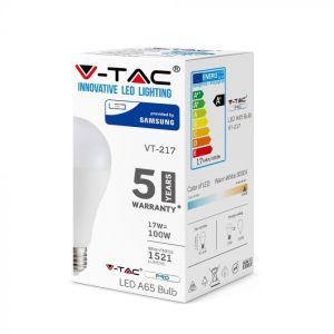 LED Bulb - SAMSUNG CHIP 17W E27 A65 Plastic 3000K