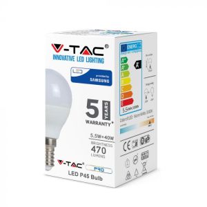 LED Bulb - SAMSUNG CHIP 5.5W E14 P45 Plastic 3000K