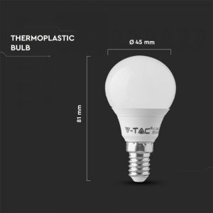 LED Bulb - SAMSUNG CHIP 5.5W E14 P45 Plastic 3000K