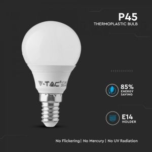 LED Bulb - SAMSUNG CHIP 5.5W E14 P45 Plastic 6400K