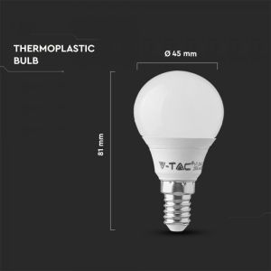 LED Bulb - SAMSUNG CHIP 5.5W E14 P45 Plastic 6400K