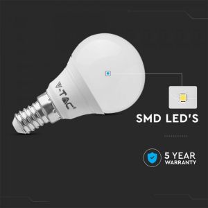 LED Bulb - SAMSUNG CHIP 5.5W E14 P45 Plastic 6400K