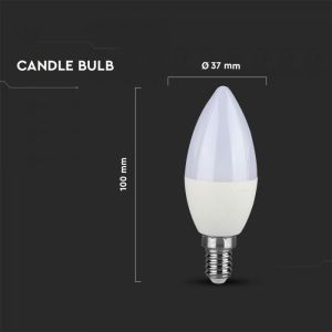 LED Bulb - SAMSUNG CHIP 5.5W E14 Plastic Candle 4000K