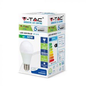 LED Bulb - SAMSUNG CHIP 9W E27 A60 Plastic 4000K