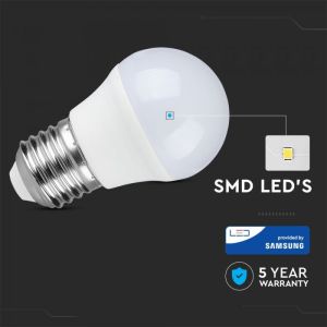 LED Bulb - SAMSUNG CHIP 4.5W E27 A++ G45 Plastic 3000K