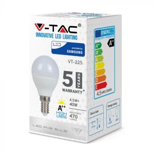 LED Bulb - SAMSUNG CHIP 4.5W E14 A++ P45 Plastic 3000K