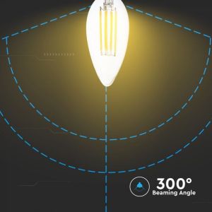 LED Bulb - SAMSUNG CHIP Filament 4W E14 Candle Clear Cover 2700K