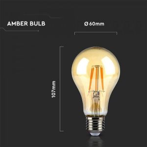 LED Bulb - SAMSUNG CHIP Filament 4W E27 A60 Amber Cover 2200K