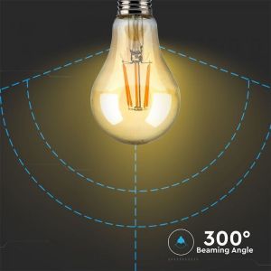 LED Bulb - SAMSUNG CHIP Filament 4W E27 A60 Amber Cover 2200K