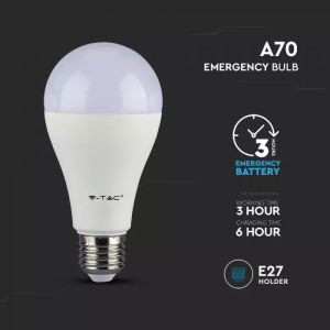 LED Bulb - SAMSUNG CHIP 9W E27 Emergency 4000K 3 Hours Battery