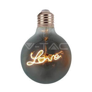 LED Bulb - 5W E27 Filament G125 Amber Glass 2200K