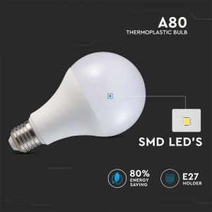 LED Bulb - 18W E27 A80 2000 Lumen Plastic 3000K