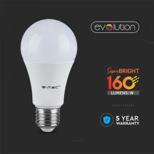 LED крушка - 9.5W E27 A60 Plastic 3000K 160LM/W EVOLUTION