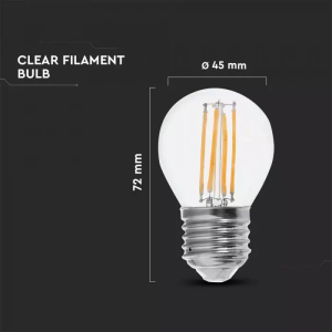 LED Bulb - 6W Filamen E27 G45 Clear Cover 2700K