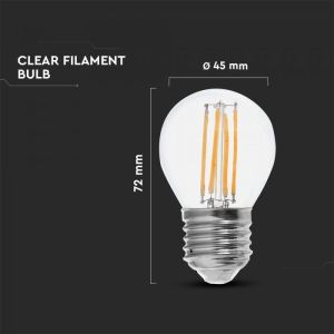 LED Bulb - 6W Filamen E27 G45 Clear Cover 6400K