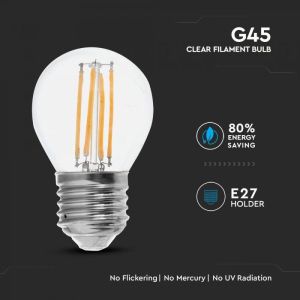 LED Bulb - 6W Filamen E27 G45 Clear Cover 6400K