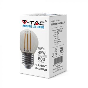 LED Bulb - 6W Filamen E27 G45 Clear Cover 6400K