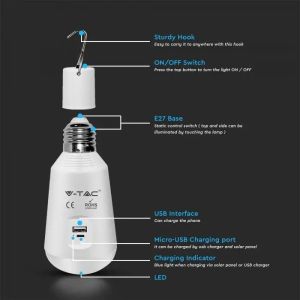 LED Bulb - 7W Solar With Sensor RF Control 3 in 1