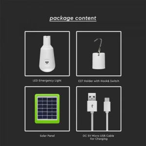 LED Bulb - 7W Solar With Sensor RF Control 3 in 1