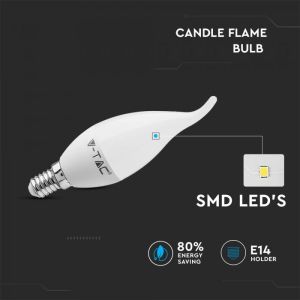 LED Bulb - 4W E14 Candle Flame 2700K