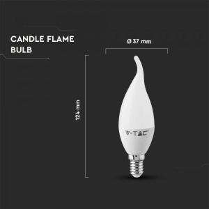 LED Bulb - 4W E14 Candle Flame 2700K