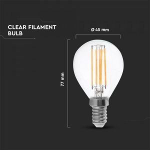 LED Bulb - 4W Filament E14 P45 Clear Cover 2700K