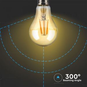 LED Bulb - 8W E27 Filament Amber Cover 2300K