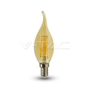 LED Bulb - 4W Filament E14 Candle Amber Cover Tail 2200K