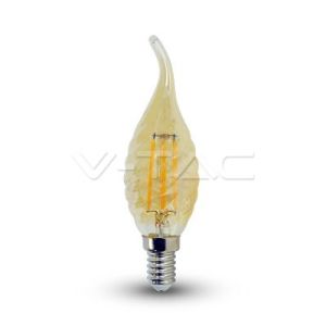 LED Bulb - 4W Filament E14 Candle Tail Amber Cover 2700K