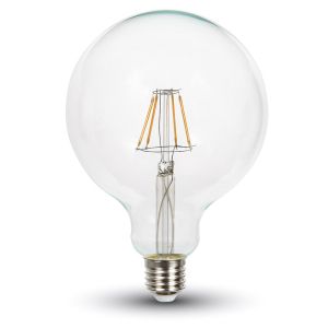 LED Bulb - 6W Filament E27 G125 Clear Cover 6400K