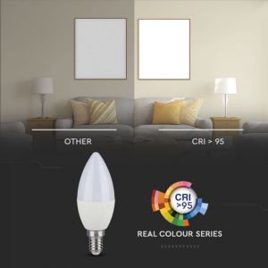 LED Bulb - 5.5W E14 C37 Candle 2700K CRI95+