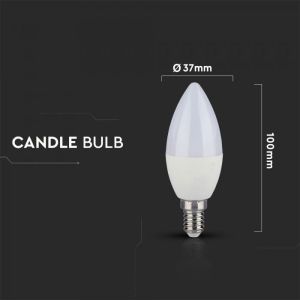 LED Bulb - 5.5W E14 C37 Candle 2700K CRI95+