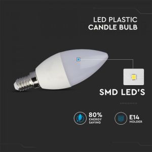 LED Bulb - 5.5W E14 C37 Candle 2700K CRI95+