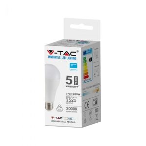 LED Bulb - SAMSUNG CHIP 17W E27 A65 Plastic 3000K Dimmable