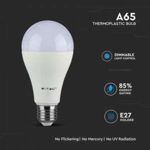 LED Bulb - SAMSUNG CHIP 17W E27 A65 Plastic 3000K Dimmable