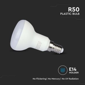 LED Bulb - SAMSUNG CHIP 4.8W E14 R50 Plastic 4000K