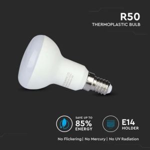 LED Bulb - SAMSUNG CHIP 4.8W E14 R50 Plastic 6500K