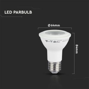 LED Bulb - SAMSUNG CHIP 5.8W E27 PAR20 Plastic 6400K