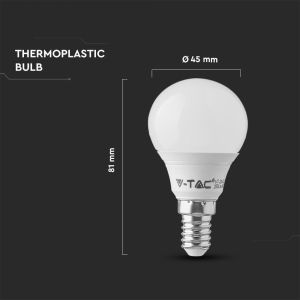 LED Bulb - SAMSUNG CHIP 5.5W E14 P45 Plastic 3000K