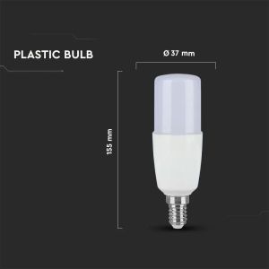 LED Bulb - SAMSUNG CHIP 7.5W E14 T37 Plastic 6400K