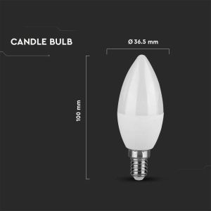 LED Bulb - 4.5W E14 Candle 6400K 6 PCS/PACK