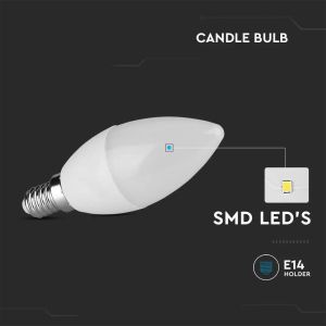 LED Bulb - 4.5W E14 Candle 6400K 6 PCS/PACK