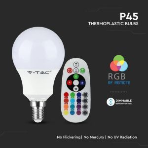 LED Bulb - 4.8W E14 P45 A80 Candle Dimming Brightness RF Control RGB + 3000K