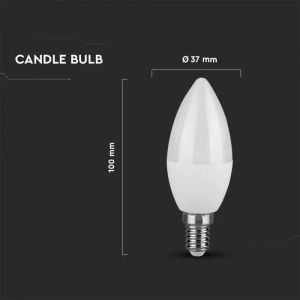 LED Bulb - 3.7W C37 E14 Candle 4000К