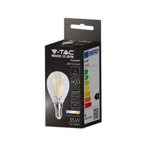 LED Bulb - 4W Filament E14 P45 Clear Cover 3000K